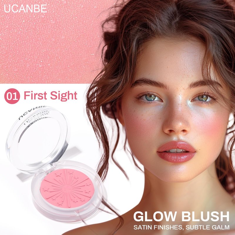 UCANBE Baked Blush for Cheek, Glow Blushing - Seamless Silky Blendable Powder Blush Makeup Palette, Delivering Long Last Natural Ruddy Complexion