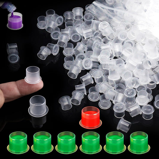 Tattoo Ink Caps with Base 1000PCS - Romlon Tattoo Ink Cups Large Disposable Ink Caps #17 Tattoo Caps for Ink Pigment Tattoo Cups for Tattoo Ink Kit Tattoo Supplies