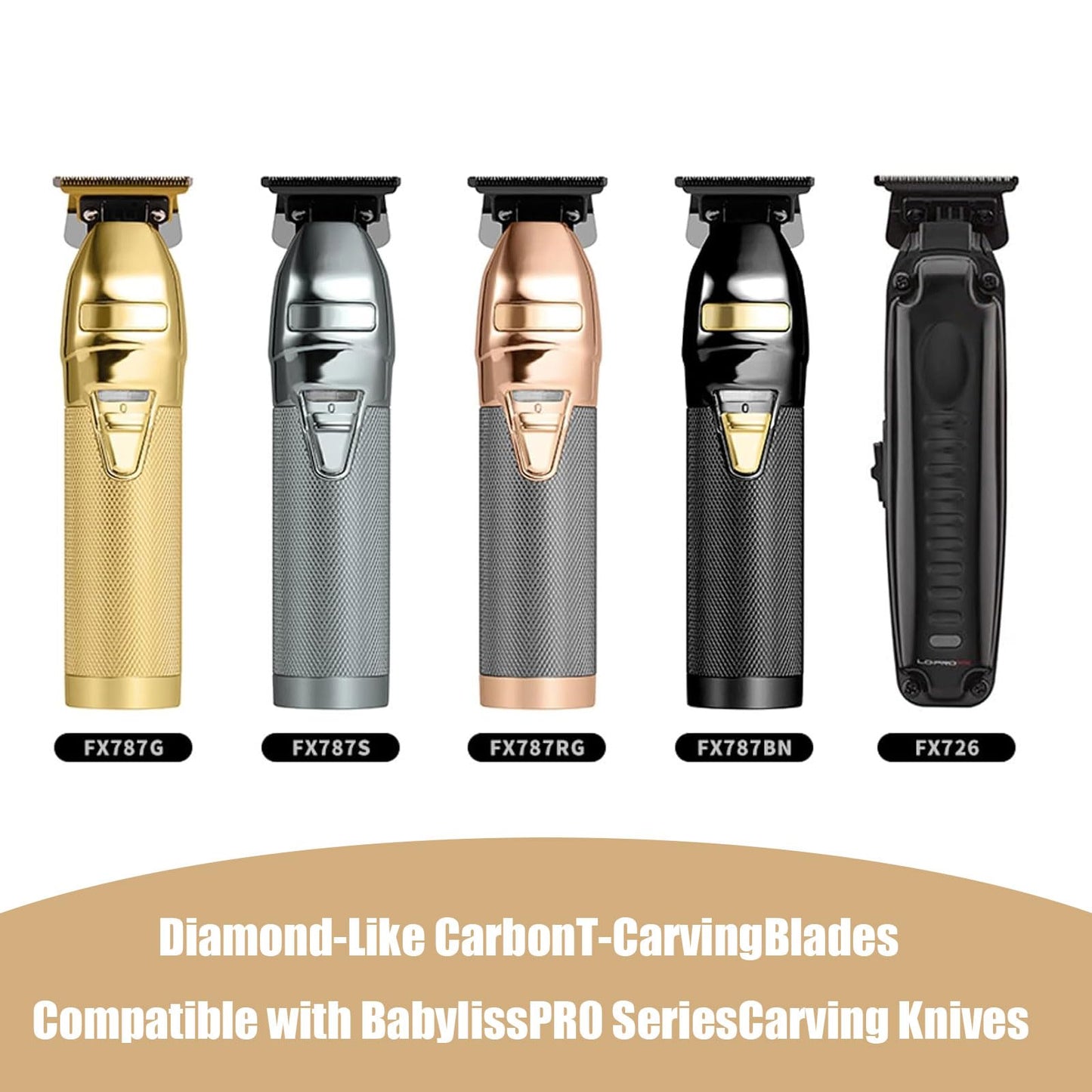 FX707Z DLC 2.0 Replacement Blades Compatible with BaByliss PRO Barberology Trimmer Blade,Zero-Gapped Replacement Trimmer Blade Compatible with BaBylissPRO FX787 & FX726 Trimmer