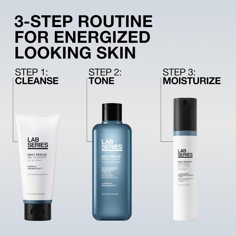 Lab Series Men's Daily Rescue Gel Cleanser - Face Wash - Nourishes and Hydrates Skin - Skin Care for Men, 3.4 Fl Oz