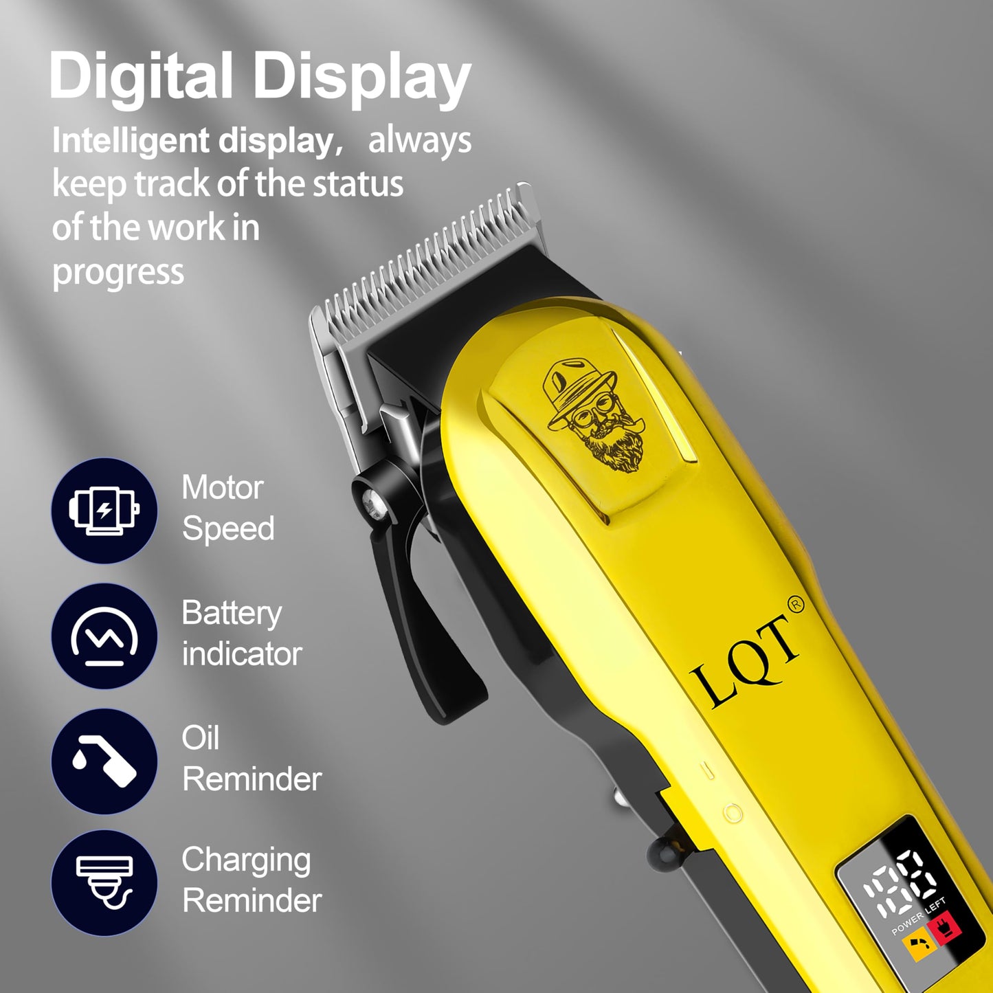 LQT Hair Clippers for Men Professional, Beard Trimmer Kits & Sets, Cordless Mens Hair Trimmer, Electric Shavers, Haircutting Machine with LED Display, Barber Clippers Kit for Men Grooming Gifts