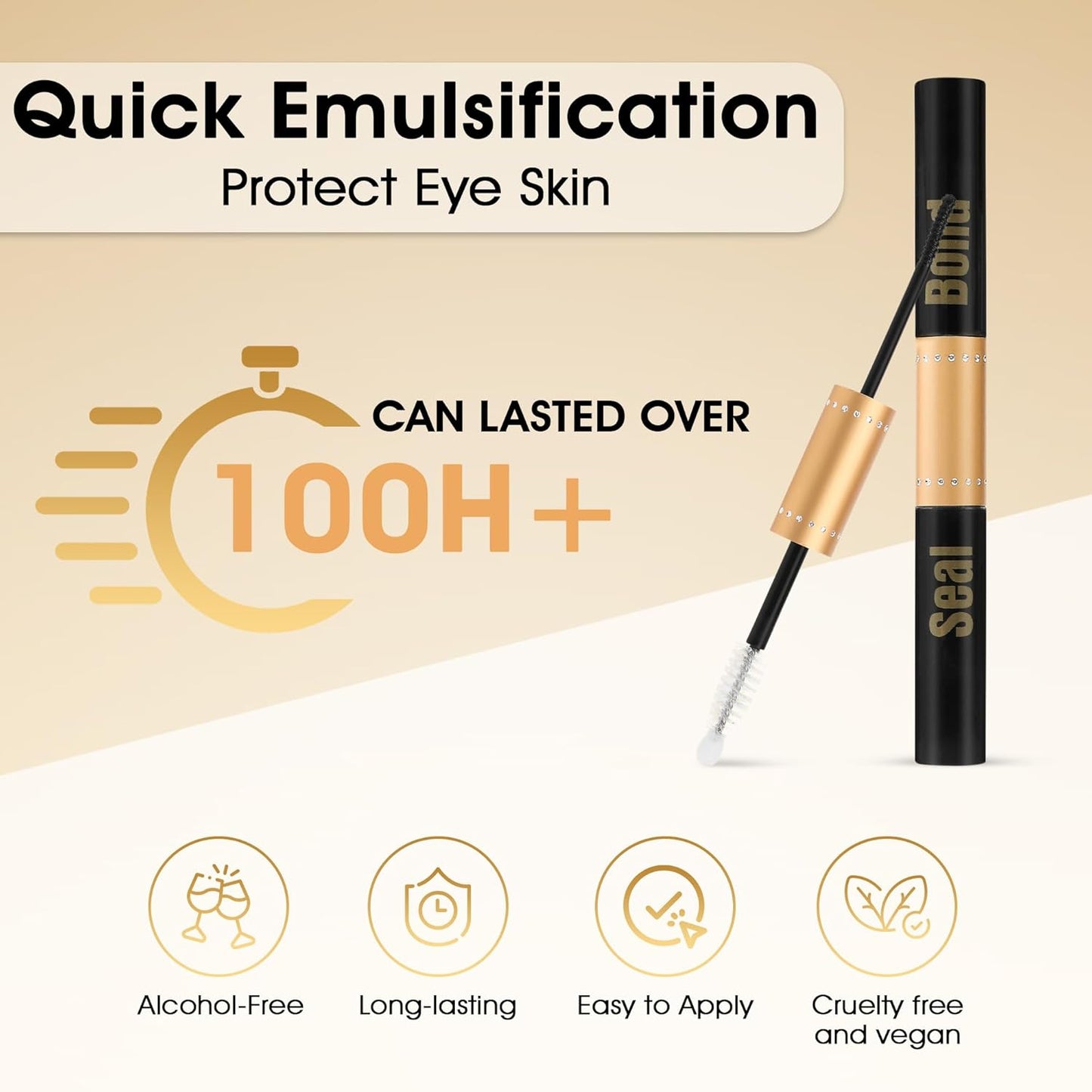 Eyelash Clusters Kit - 576 PCS Natural Mink False Eyelashes | DIY Extensions with Bond, Seal & Applicator, 8-16MM