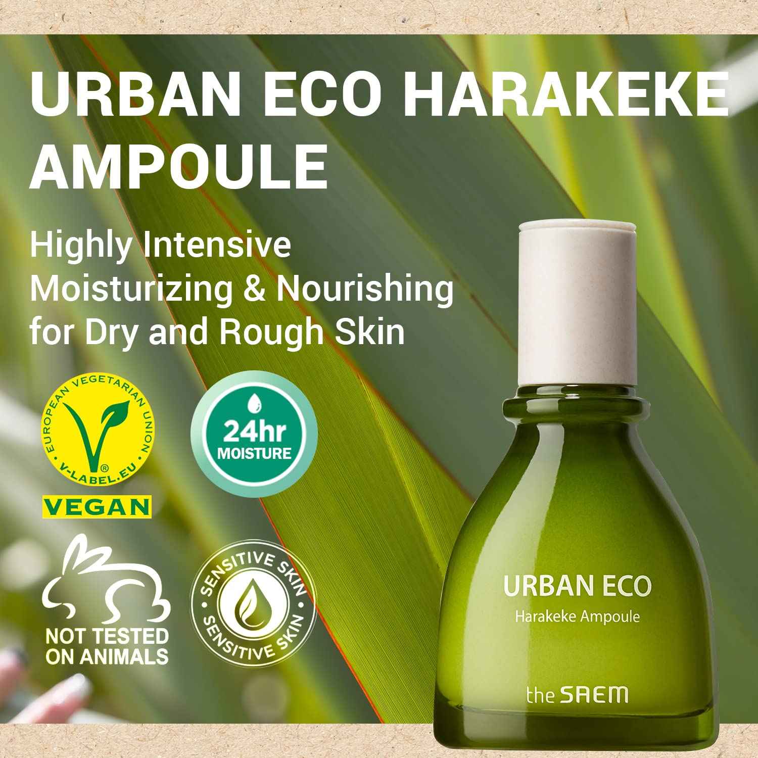 THESAEM Urban Eco Harakeke Ampoule 1.52 fl.oz. – Vegan Moisturizing Face Serum with Harakeke Extract and Hyaluronic Acid - Hydrating Ampoule to Strengthen Skin Barrier