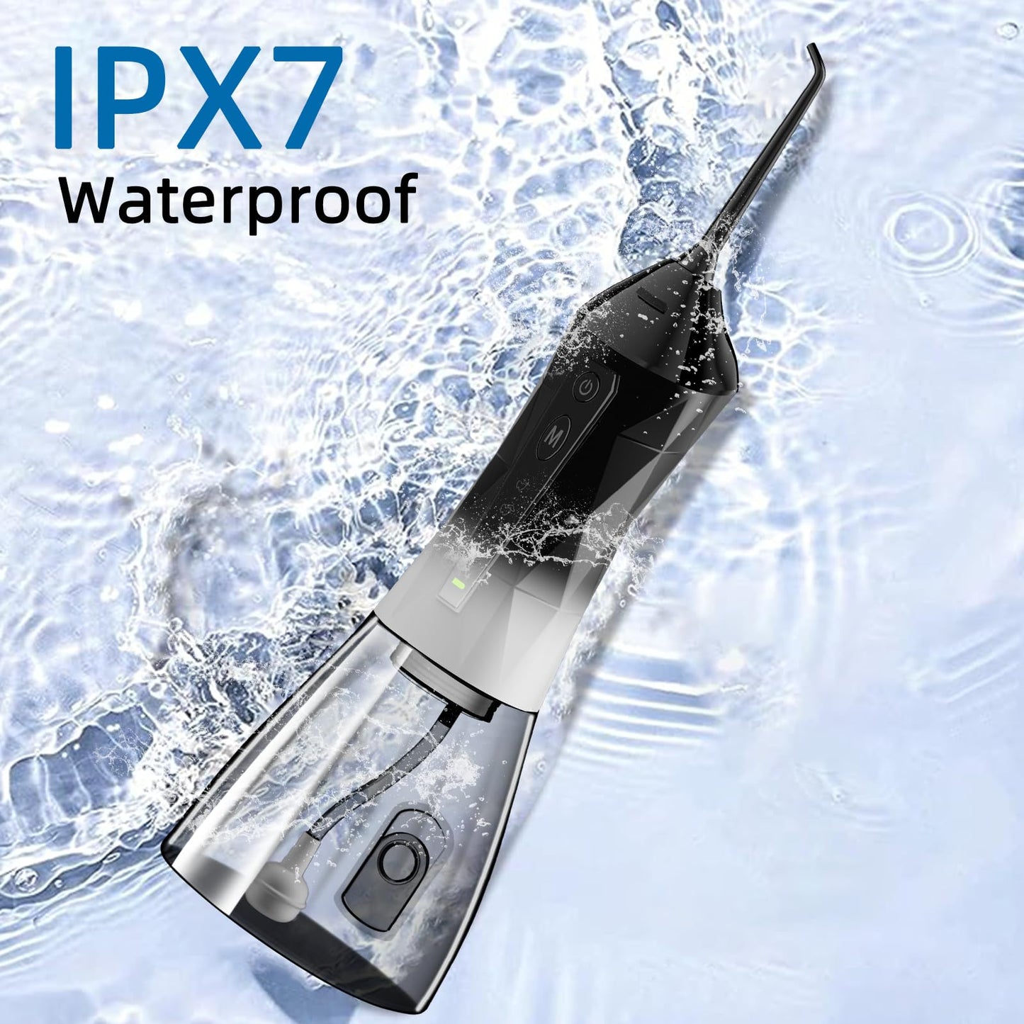 Water flosser+Electric Toothbrush Combination Set -5-Speed Sonic Electric Toothbrush, 4-Speed Portable Water flosser, Super Waterproof, a Great Gift for Friends (Black)