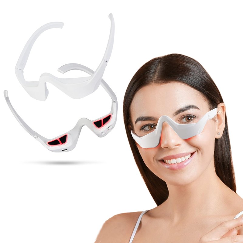 Elitzia Under Eye Red Light Therapy Beauty Device 4 Modes Red Light Therapy Glasses for Eyes Bags, Dark Circles, Puffiness, Wrinkles Fine Lines, Soothing and Refreshing for Women & Men ET110N