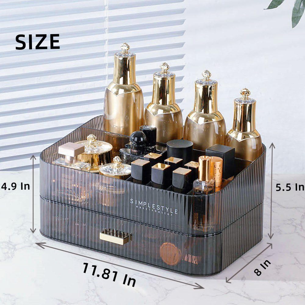 Makeup Organizer with Drawers - Stackable Skincare & Cosmetic Storage for Vanity | Bathroom & Desk Countertop