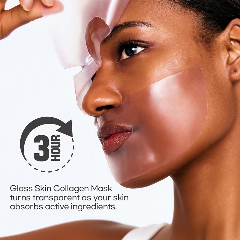 Cell Fusion C Glass Skin Collagen Mask - Overnight Hydrogel with Triple Collagen | Hydrating & Plumping, 1.23 oz. x 5 Sheets