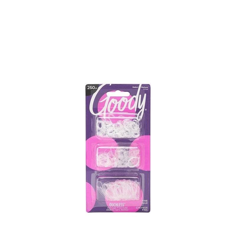 Goody Classics Hair Elastics - Clear Polybands MultiPack, 250 Count | 0.649 Ounce