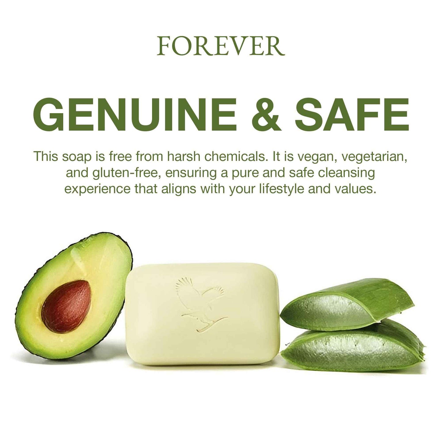 Forever Living - Aloe Avocado Face and Body Soap - Gentle Cleansing with Fresh Citrus Scent and Moisturizing - Pack of 3