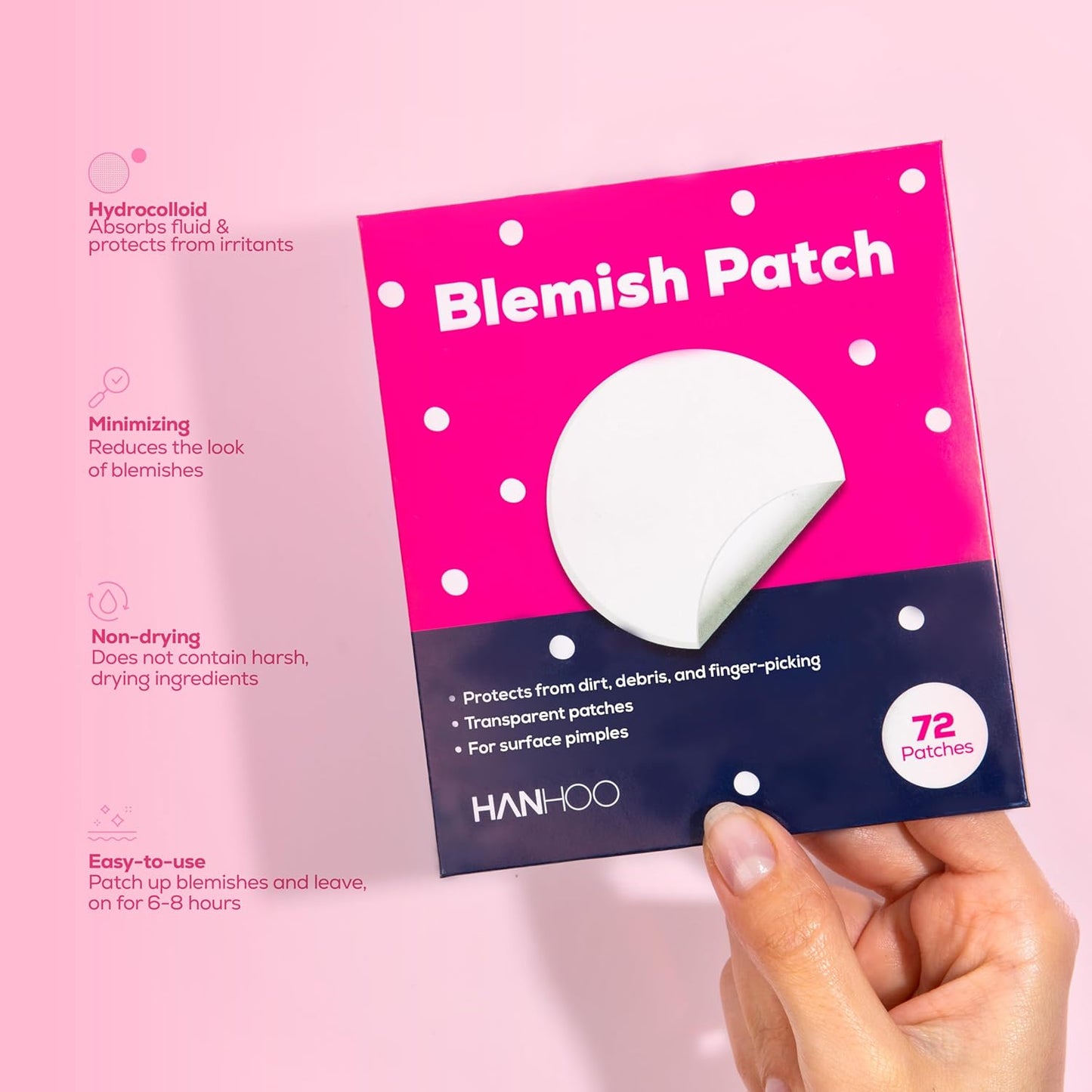 Hanhoo Blemish Patch Bundle - 96 Hydrocolloid Patches for Acne & Clogged Pores | Korean Skincare Solution