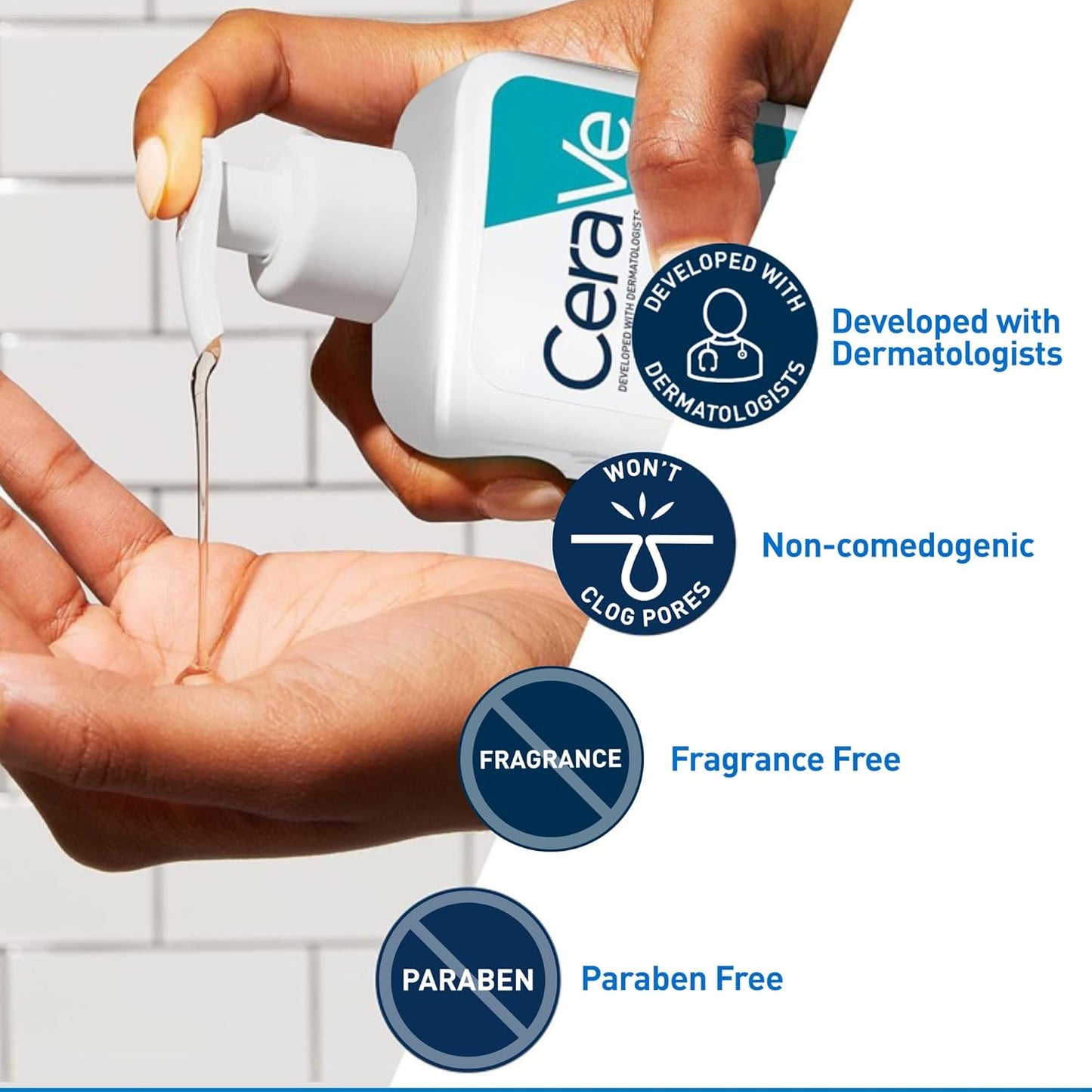 CeraVe Acne Treatment Face Wash - Salicylic Acid Cleanser with Clay & Niacinamide | 8 Ounce