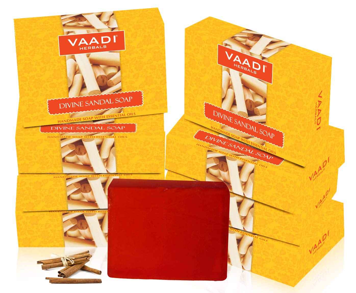 Vaadi Herbals Sandalwood Oil Bar Soap, 2.65 Ounce Each (Pack of 8)