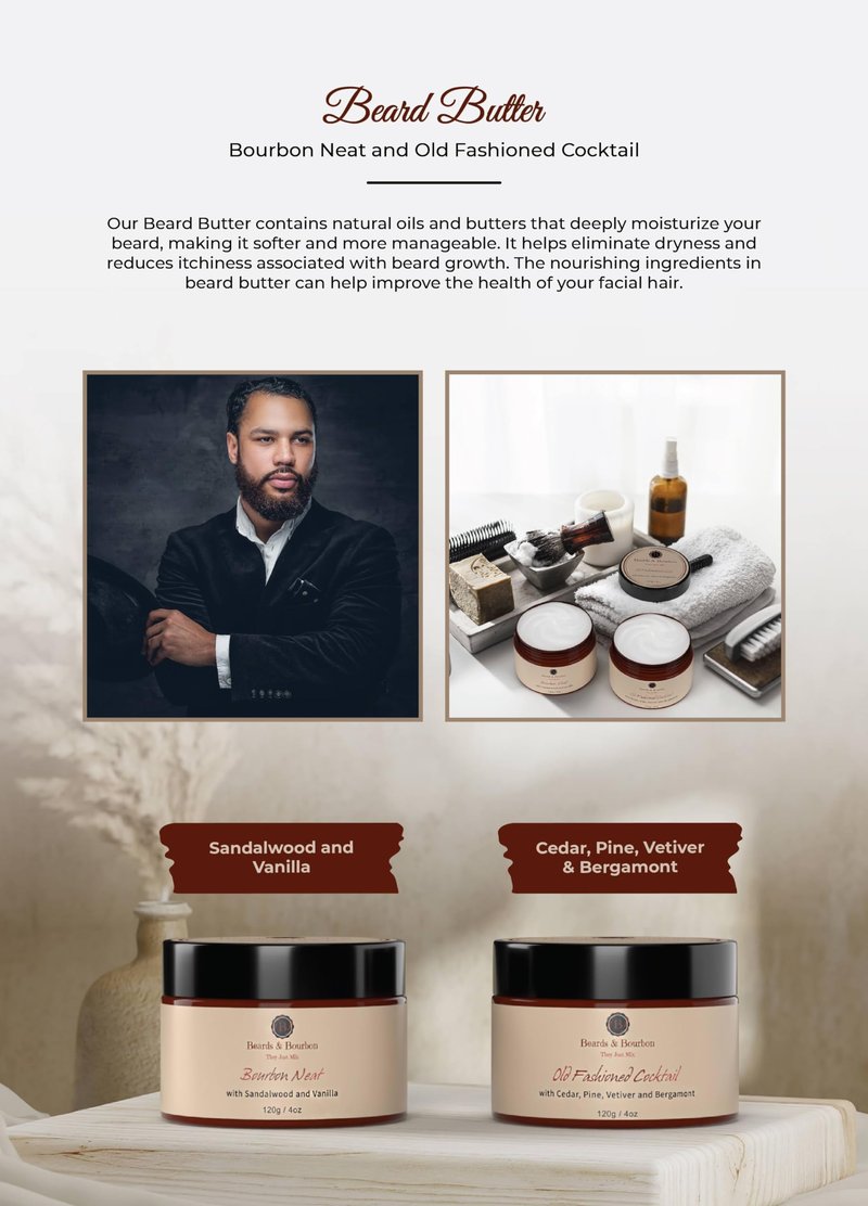 Beards & Bourbon Luxury Men's Travel Grooming Kit, Comprehensive Beard Care Set, Great and Safe for Travel