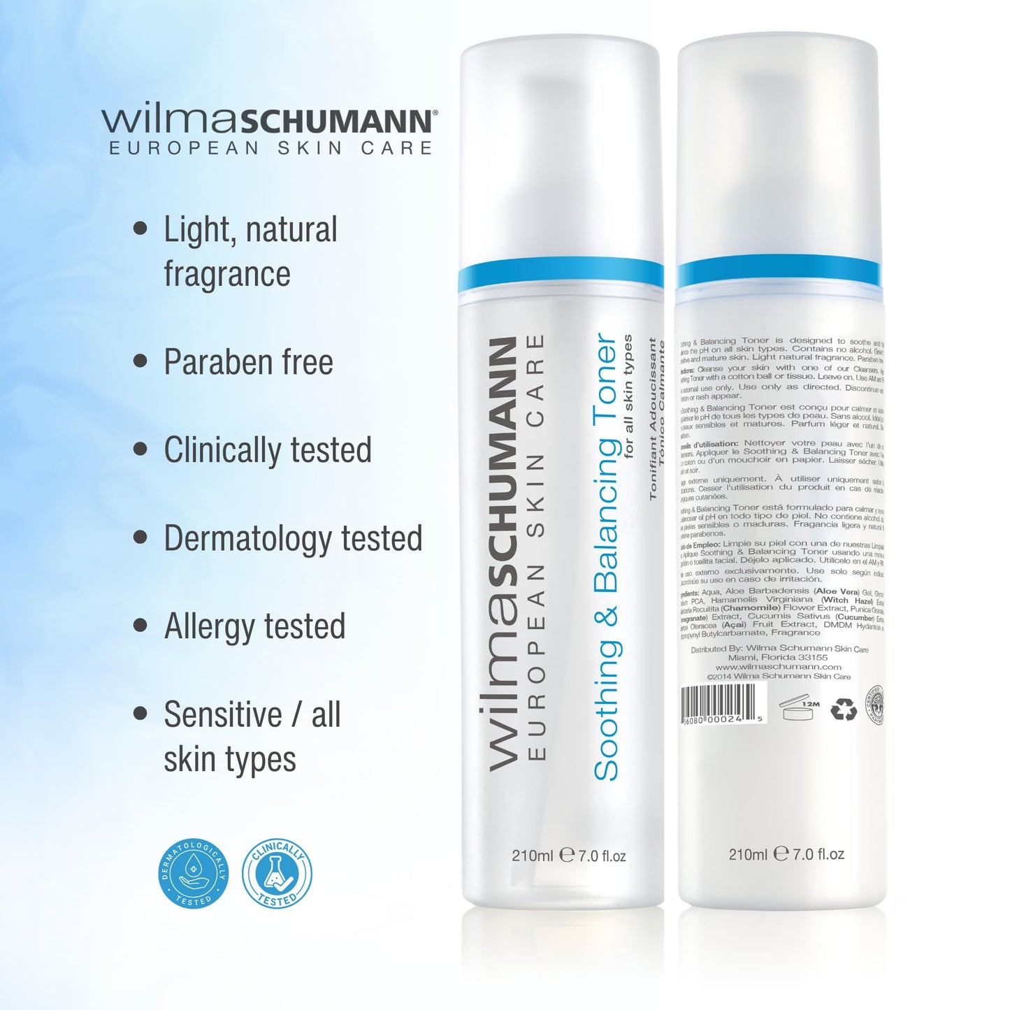 Wilma Schumann Hydrating Toner for Face, Soothing & Balancing Skin Toner, 7 oz