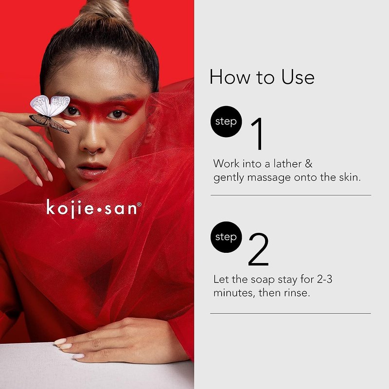 Kojie San Skin Brightening Soap - Original Kojic Acid, Dark Spot Remover Bar Soap with Coconut & Tea Tree Oil- 135g x 4 Bars