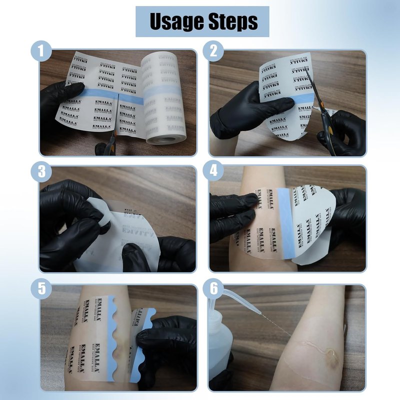 Tattoo Aftercare Bandage - Waterproof Second Skin Tattoo Cover Up Tape | 8in x 10yd for Healing & Protection