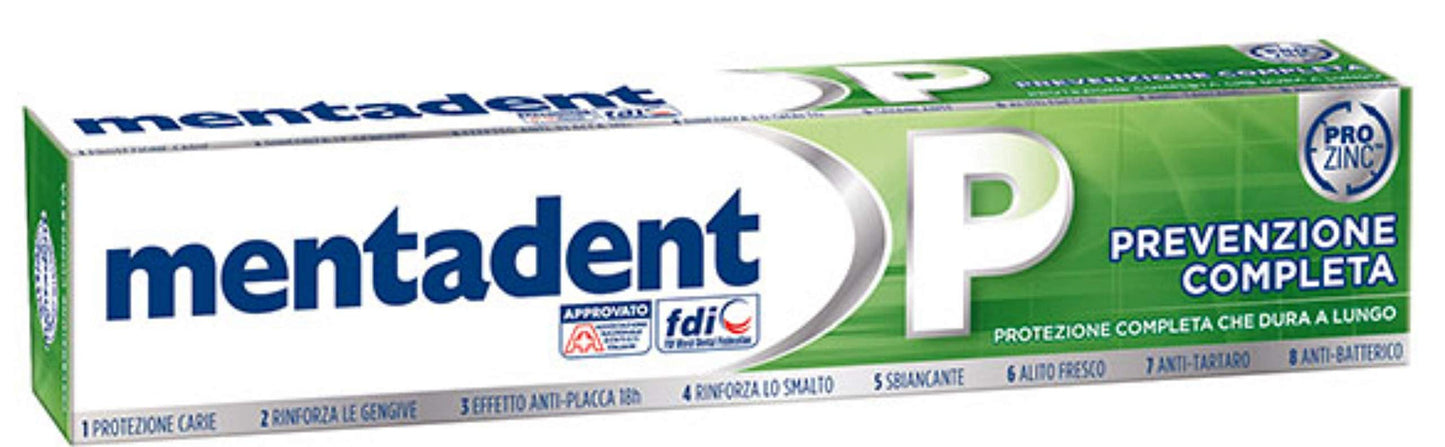 Mentadent P Toothpaste Prevention Complete 3.38 Fluid Ounce (100ml), Pack of 4