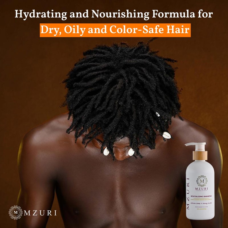 MZURI Revitalizing Conditioner with Shea Butter, Vanilla, & Cedarwood, Moisturizing, Hydrating, and Deep Conditioning Treatment for Frizzy, Dry, Hair, Restorative Leave-In Formula - 16 Fl. Oz