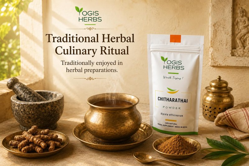 YOGIS HERBS Chitharathai Powder, Alpinia Officinarum (Lesser Galangal/Kulanjan) — Traditional Tamil & Ayurvedic Herb for Throat Comfort, Respiratory Wellness & Seasonal Support — 100% Pure