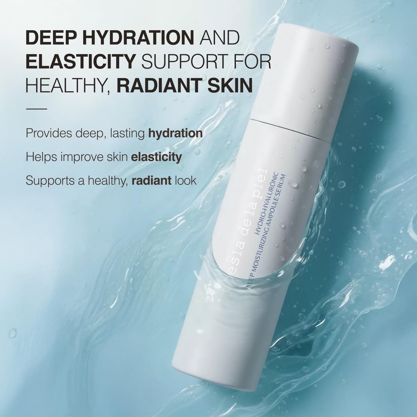 POESIA Hyaluronic Acid Face Serum – 3-Layer HA Complex + Niacinamide & Panthenol for Deep Hydration & Skin Plumping, Lightweight Serum for Dry & Dehydrated Skin, Korean Skincare 1.62 fl oz