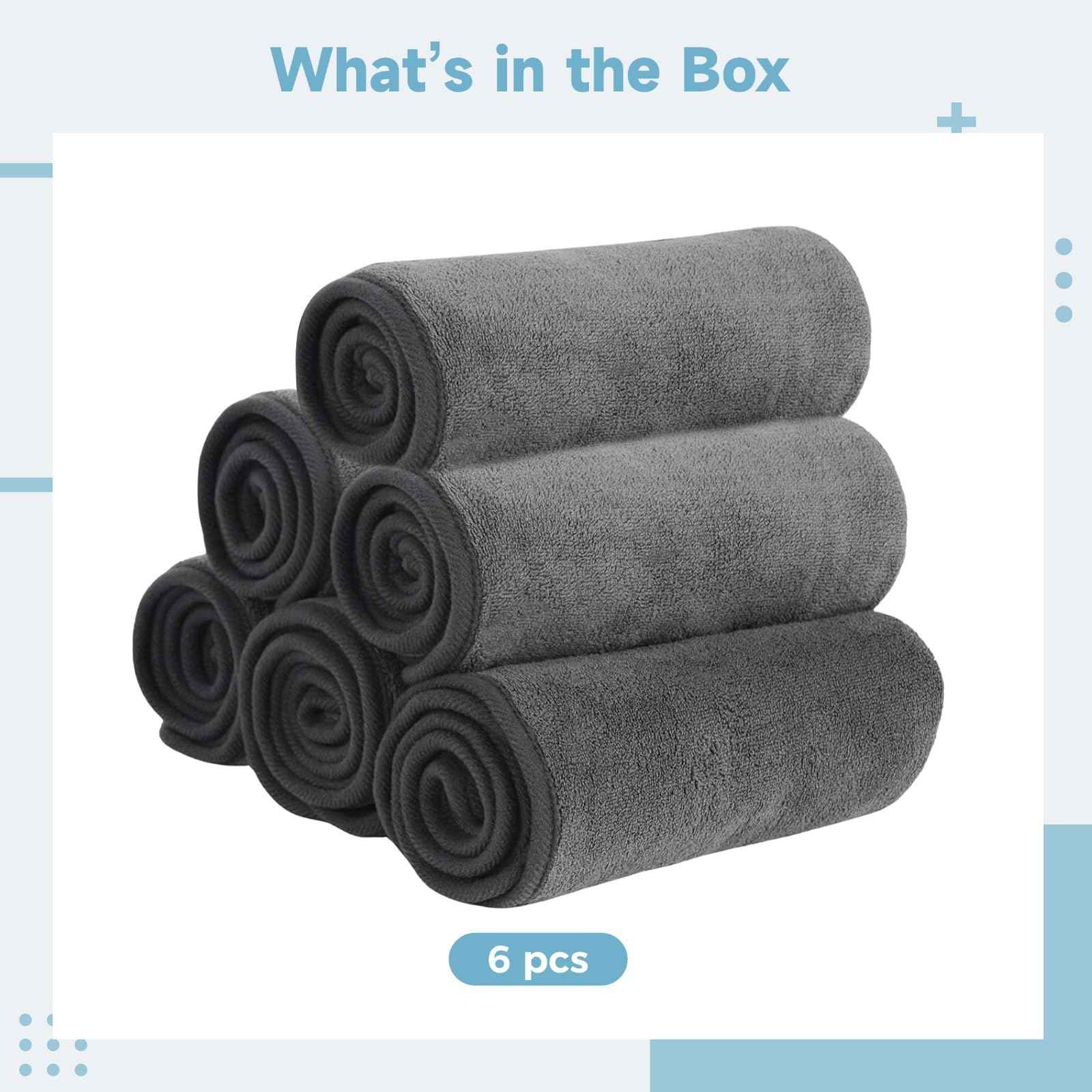 Beautician Special face wash Towel, U-Shaped face SPA Towel, Soft Microfiber Massage, 23.6 x 15.8 inches, Suitable for SPA steam, Beauty Salon, spa Center, Barber Shop (Gray, 6 Pack)