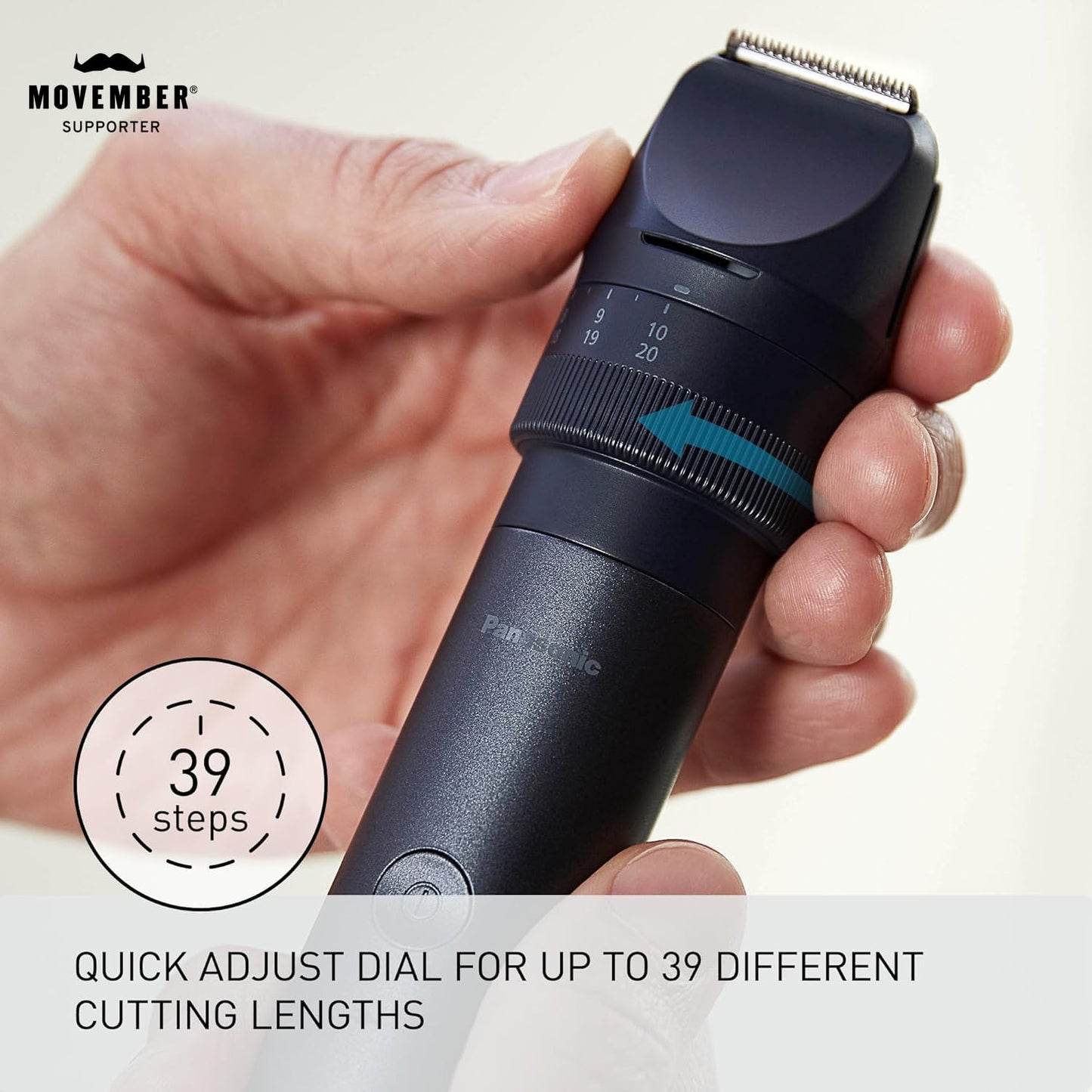 Panasonic MultiShape Electric Trimmer for Beard and Hair, 39 Adjustable Cutting Lengths and Advanced Blade System, Cordless Waterproof Wet/Dry Hair Clipper for Men - ER-ACKN1-HB