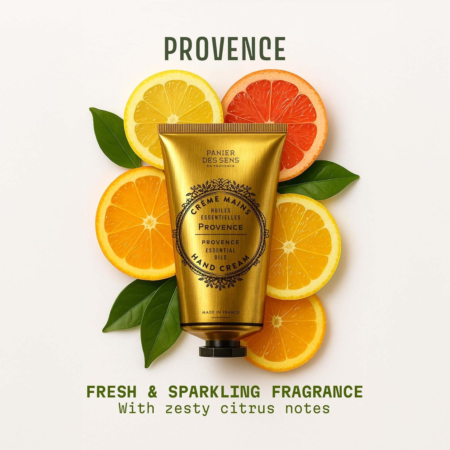 Provence Citrus Hand Cream - Moisturizing Lotion for Dry Skin | 97% Natural Ingredients, 2.5 Fl Oz