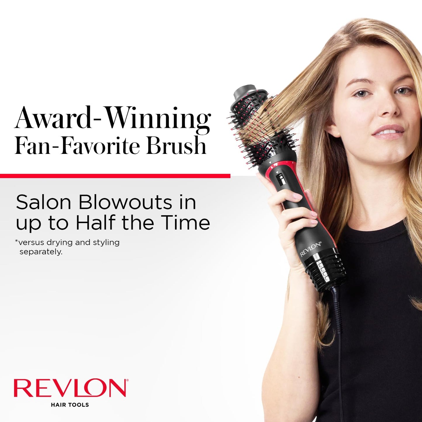 REVLON One-Step Volumizer Plus Hair Dryer and Styler | More Volume, Less Damage, and More Styling Control for Easy and Fast Salon-Style Blowouts, Plus Travel Friendly (Black)