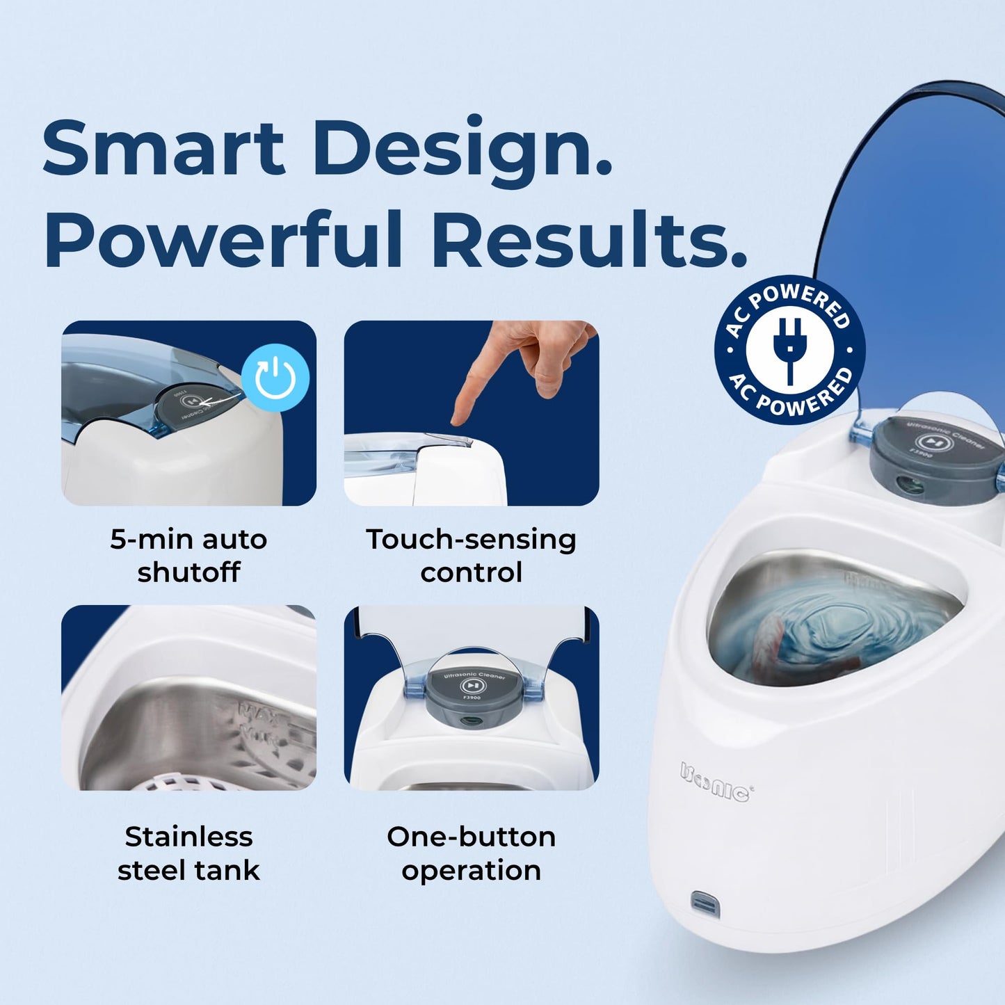 iSonic F3900 Ultrasonic Denture/Aligner/Retainer Cleaner for All Dental appliances (Machine Only)