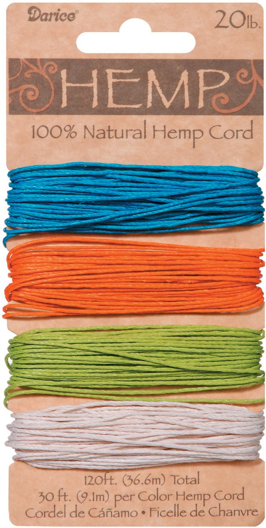 DARICE 1936-89 Hemp Card Set, 20-Pound by 120-Feet, Brights, Assorted