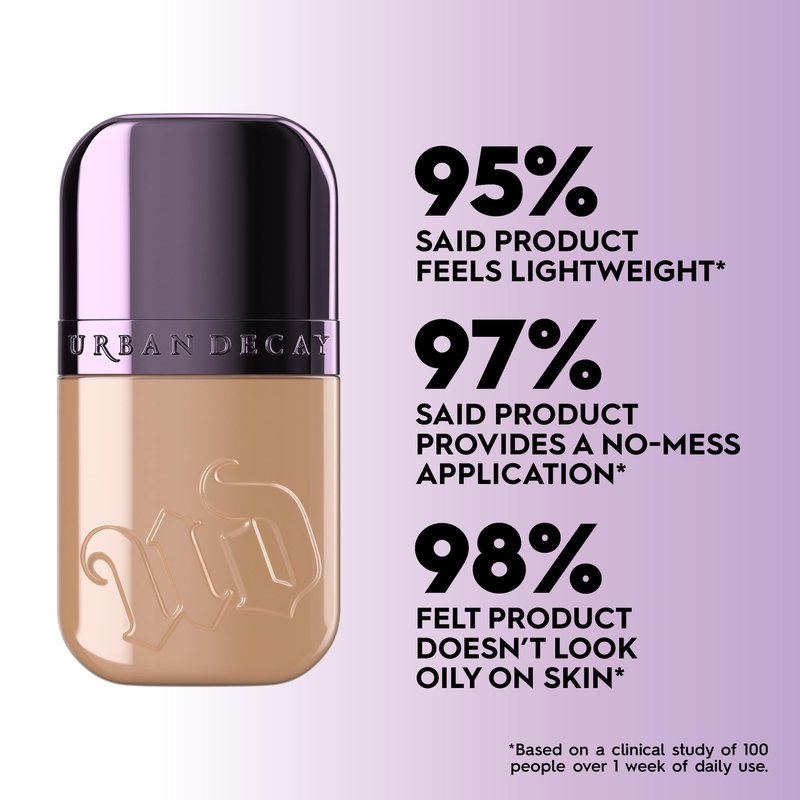 Urban Decay Face Bond Self-Setting Waterproof Foundation, Medium Coverage, Natural Matte Finish, 3% Niacinamide Serum Improves Skin Texture Feel, Transfer-Resistant, Sweat-Proof, Blurs Skin - Shade 4