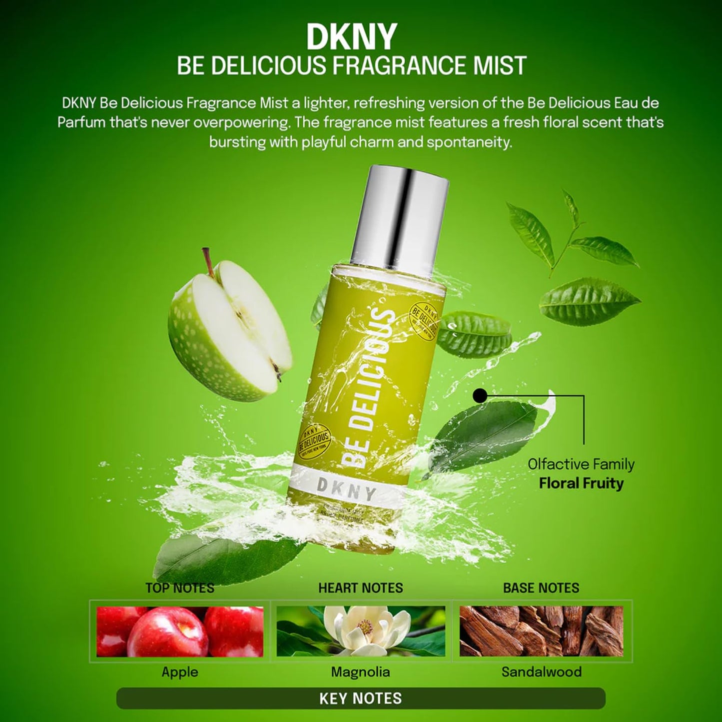 DKNY Be Delicious Fragrance Mist For Women, 8.4 Fl. Oz.