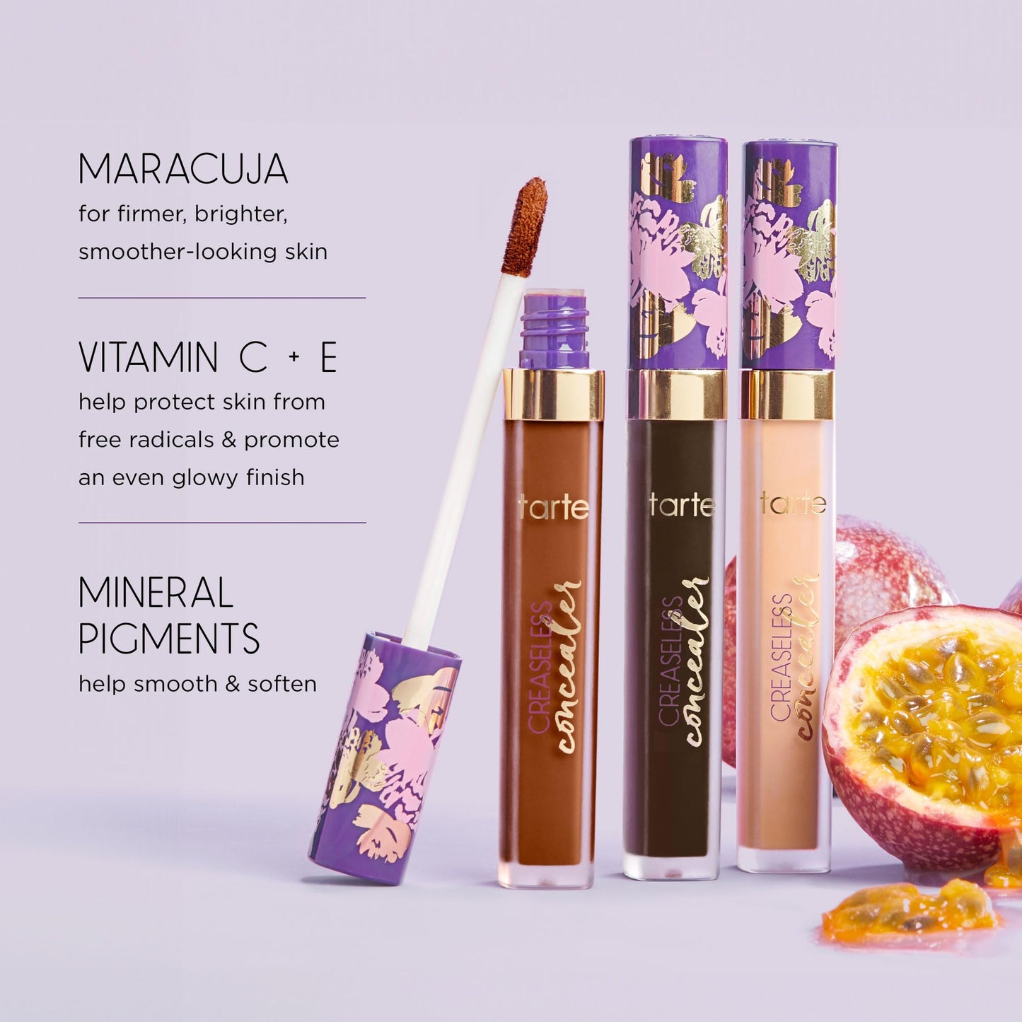 tarte maracuja creaseless full-coverage concealer – Waterproof Longwear with Vitamin C to Hydrate look of Dark Circles, Blemishes & Discoloration, Vegan & Cruelty-Free, full size, light