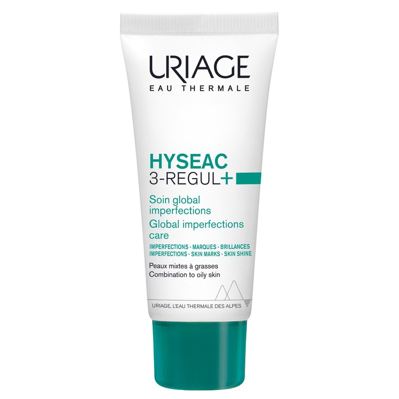 Uriage Hyseac 3-regul+ | Face Moisturizer For Oily Skin Prone To Acne. Pimples, Spots, Blackheads And Blemish Control. Daily Face Cream With Salicylic Acid, AHA And Zinc, For A Clear Complexion, 1.35