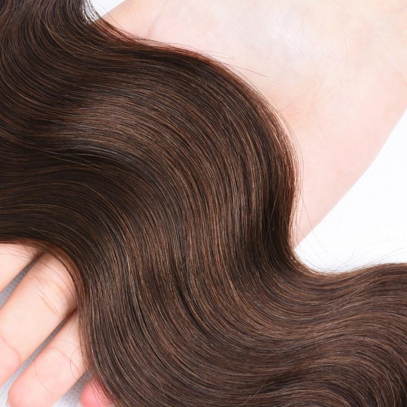 FuivJuix #4 Brown Bundles Body Wave Bundles Human Hair 16 18 20 Inch Brazilian Virgin Hair Chocolate Body Wave Bundles Human Hair Extensions 3 Bundle 50 Gram Per Bundle
