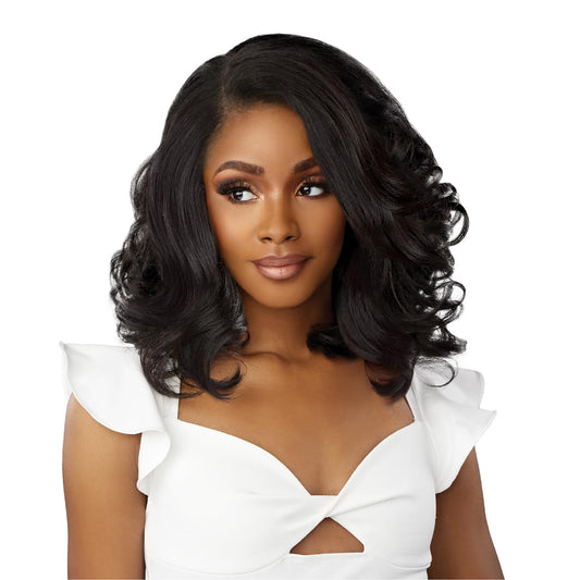 Sensationnel Dashly Lace Front Wig - Unit 40 Hand Tied Laceparting Ear to Ear Synthetic (1 JETBLACK)