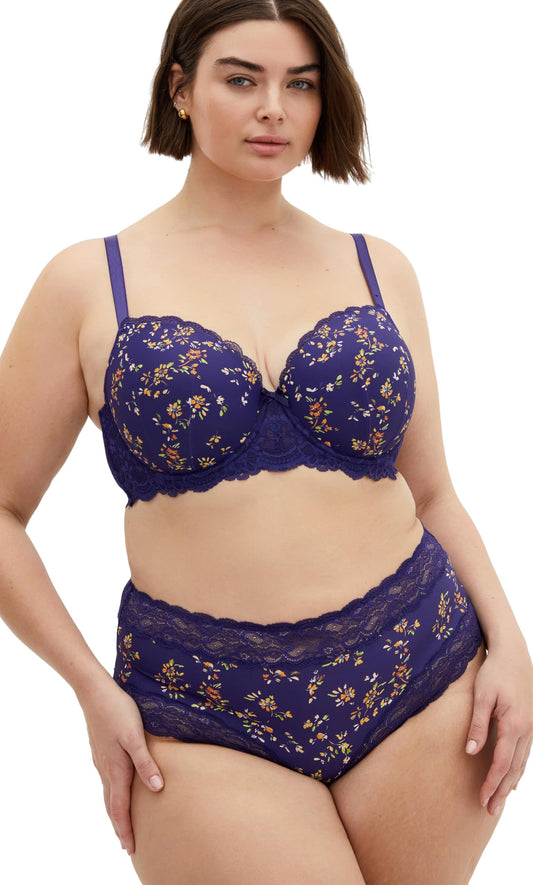 City Chic Plus Size Bra - Hailey Print Contour, 36G