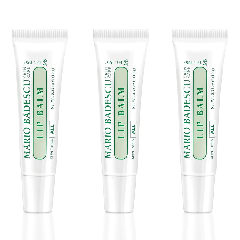 Mario Badescu Moisturizing Original Lip Balm for Dry Cracked Lips, Infused with Coconut Oil and Shea Butter, Ultra-Nourishing Lip Care Moisturizer for Soft, Smooth and Supple Lips, 3 Pack