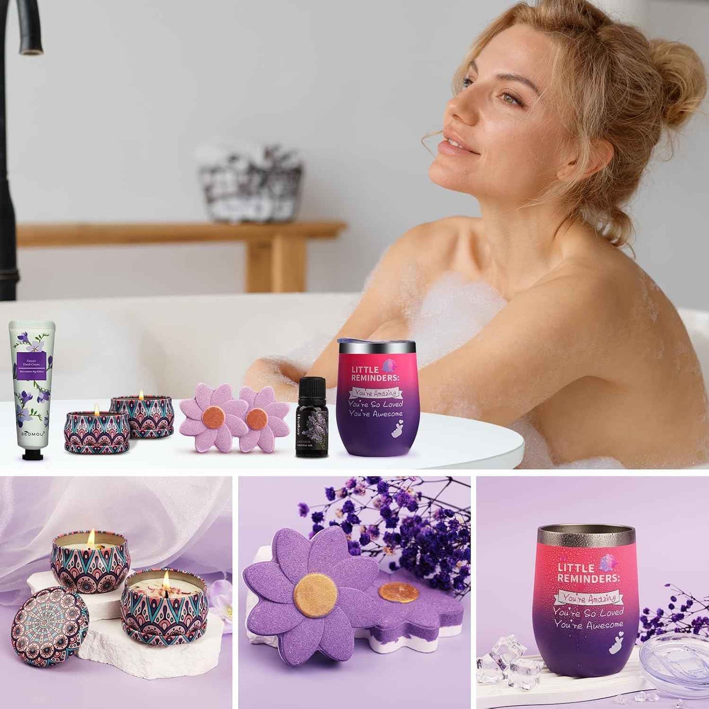 TOPPTIK Birthday Gifts Basket for Women, Relaxtion Spa Set, Self Care Kit for Women, Gifts Boxes for Her, Mother, Wife, Friend, Sister, Girlfriend