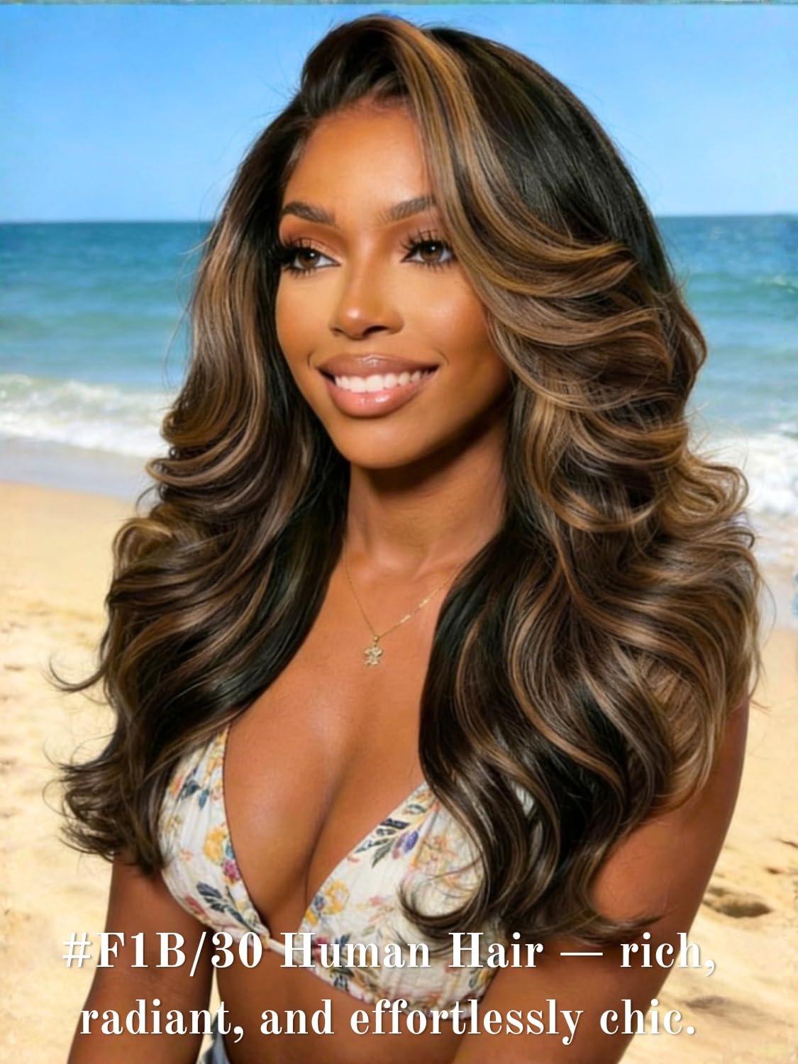 Honey Blonde Highlight 4x4 Closure Body Wave Human Hair - Balayage F1B/30 Remy Lace Closure | 10 Inch Pre-Plucked Natural Hairline