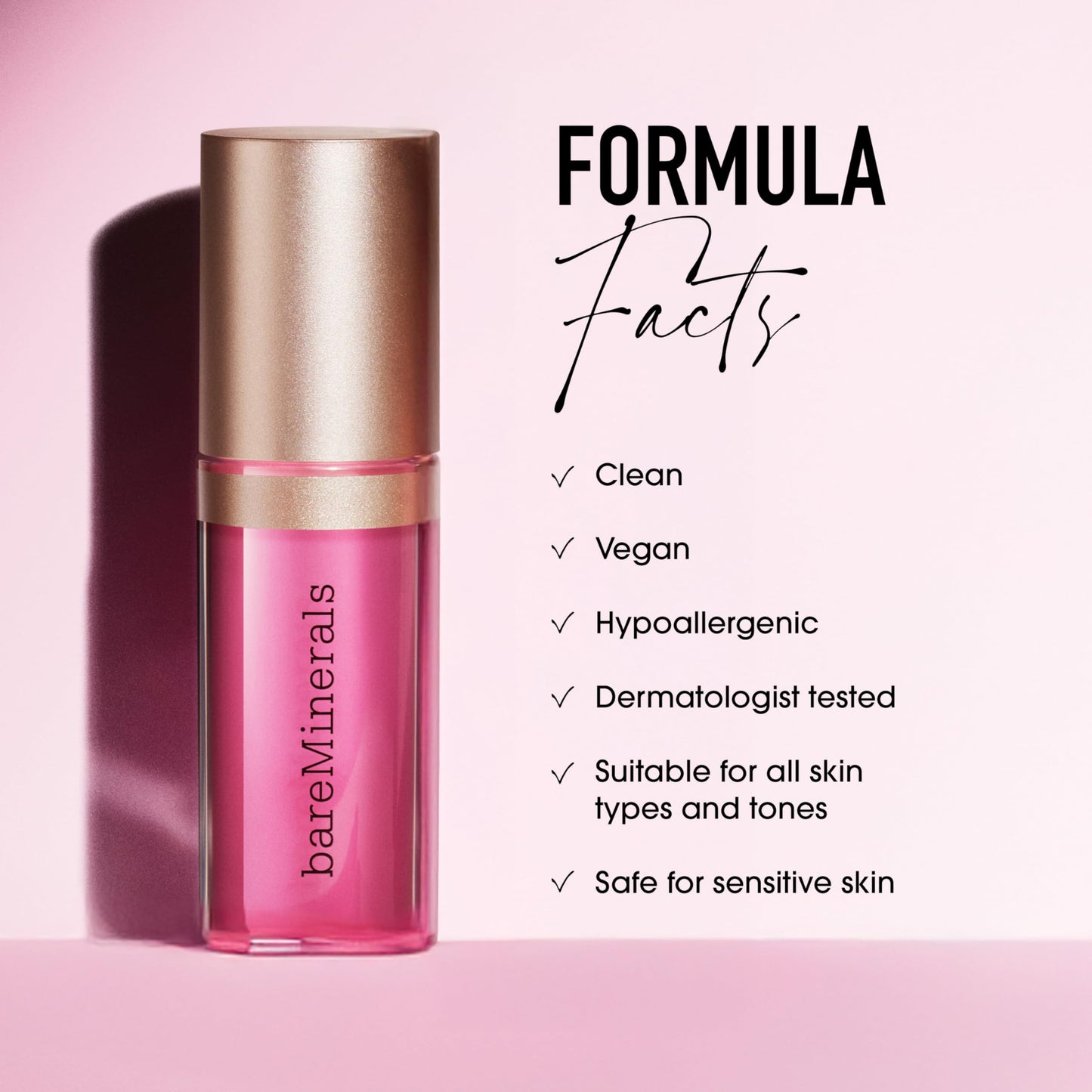bareMinerals Nourishing Lip Oil, Ultra-Hydrating, Non-Sticky & High-Shine, Clean & Vegan Formula with 9 Botanical Oils & Hyaluronic Acid for Soft, Smooth Lips, Charm