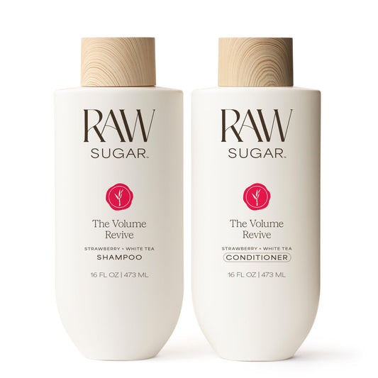Raw Sugar Volume Revive Shampoo and Conditioner Set (18 Fl. Oz) + Not So Dry Shampoo, Formulated without SLS/SLES + Parabens, Cruelty Free & Vegan - 18 Fl. Oz.