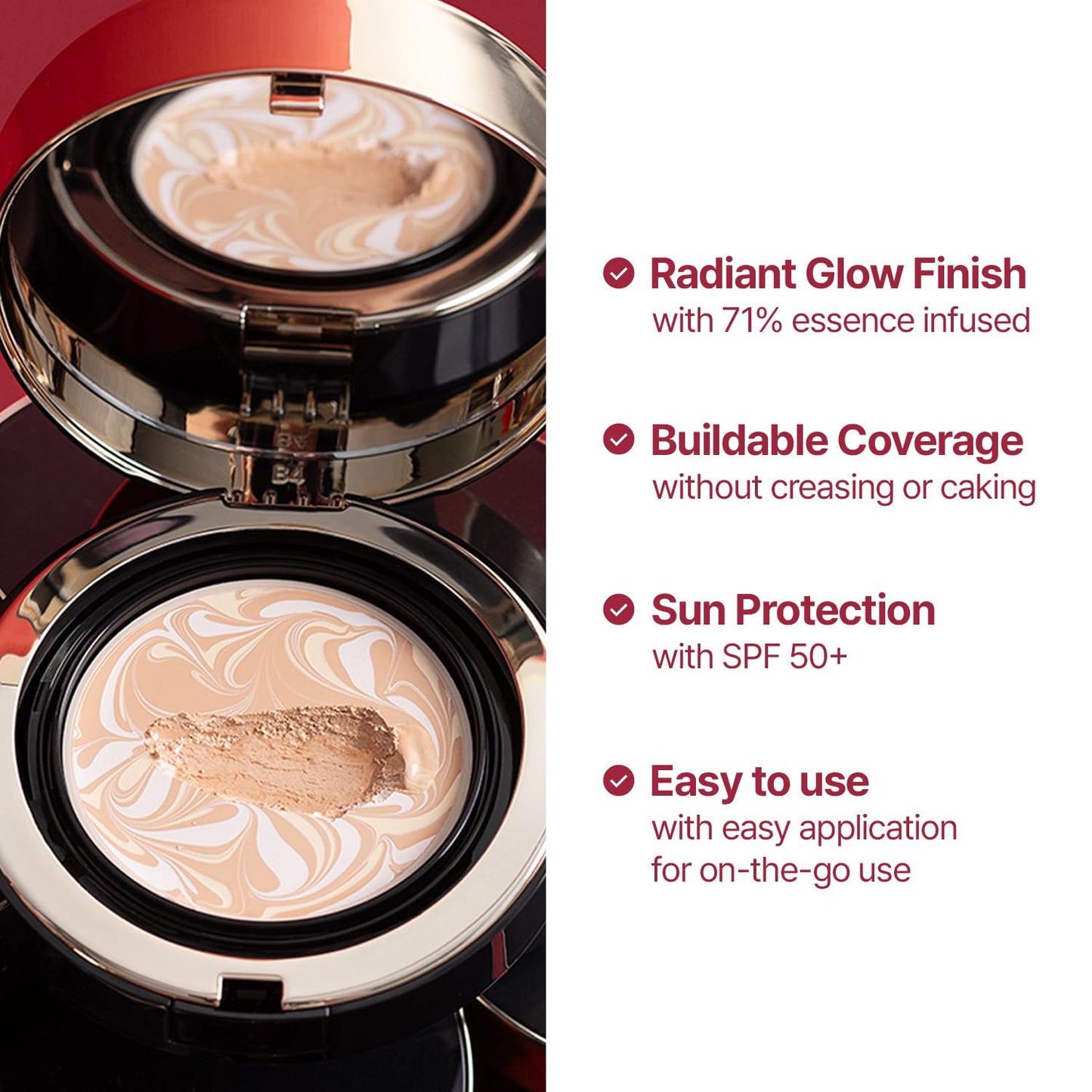 AGE20'S Signature Essence Pact - Korean Cushion Foundation | 23W Beige, Dewy Finish, SPF 50+