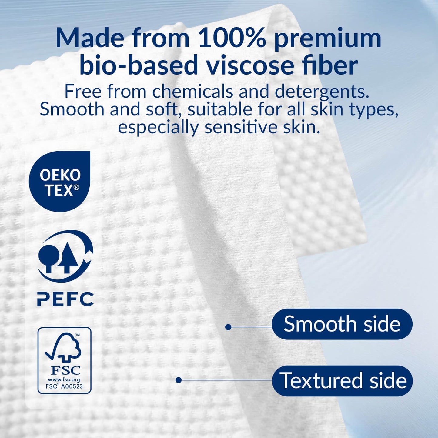 Clean XL Disposable Face Towels 11.8"×7.8", 100% Biobased Biodegradable Viscose, Ultra Soft & Hygienic Facial Towelettes for Makeup Removal and Skincare, Safe for All Skin Types, 120 Count, 2 Packs