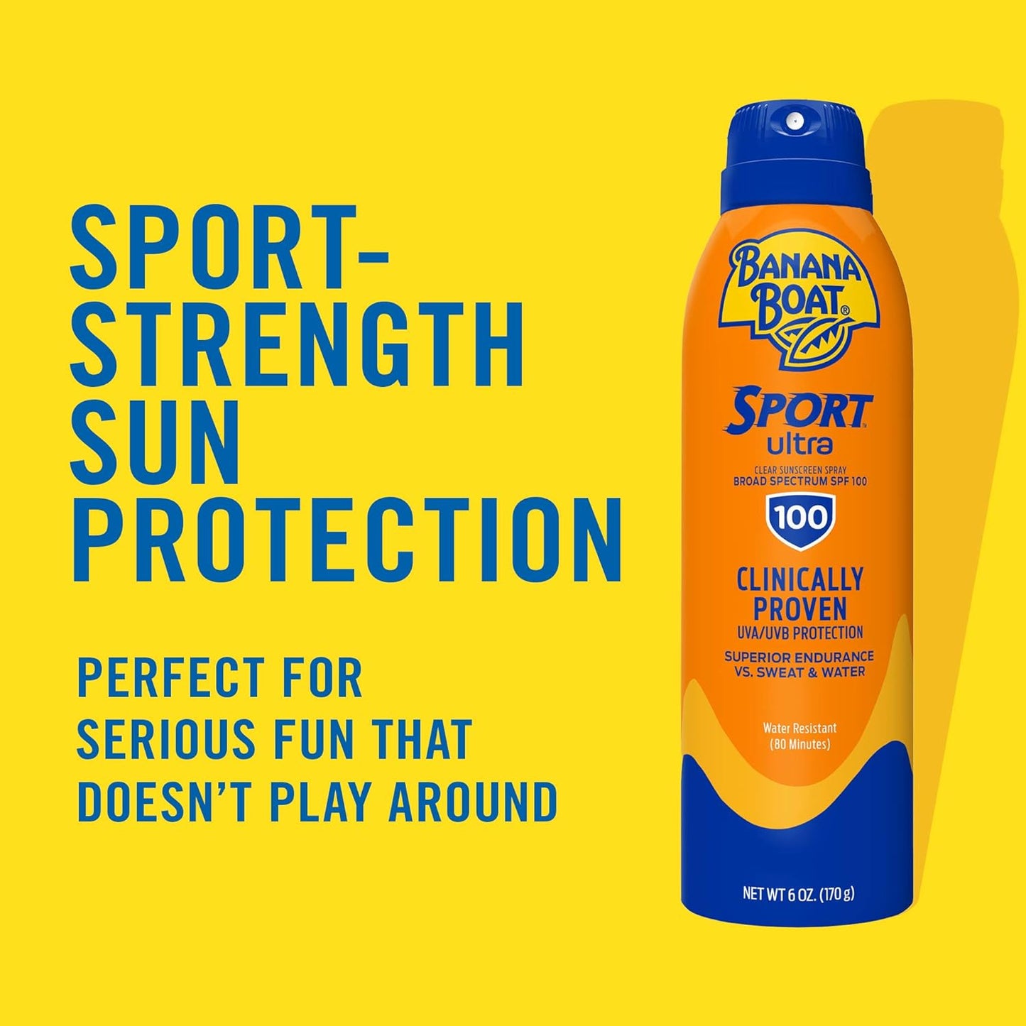 Banana Boat Sport Ultra Sunscreen Spray SPF 100 - Water Resistant | 6oz Twin Pack