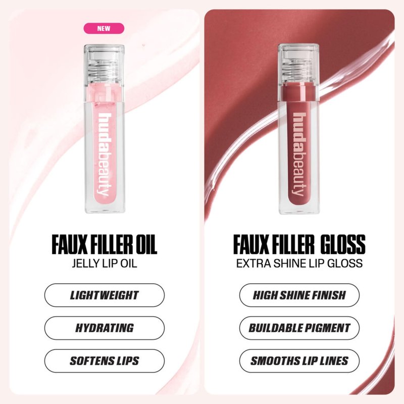 Huda Faux Filler Jelly Lip Oil - Juicy Pink Lady (.13 Fl Oz)