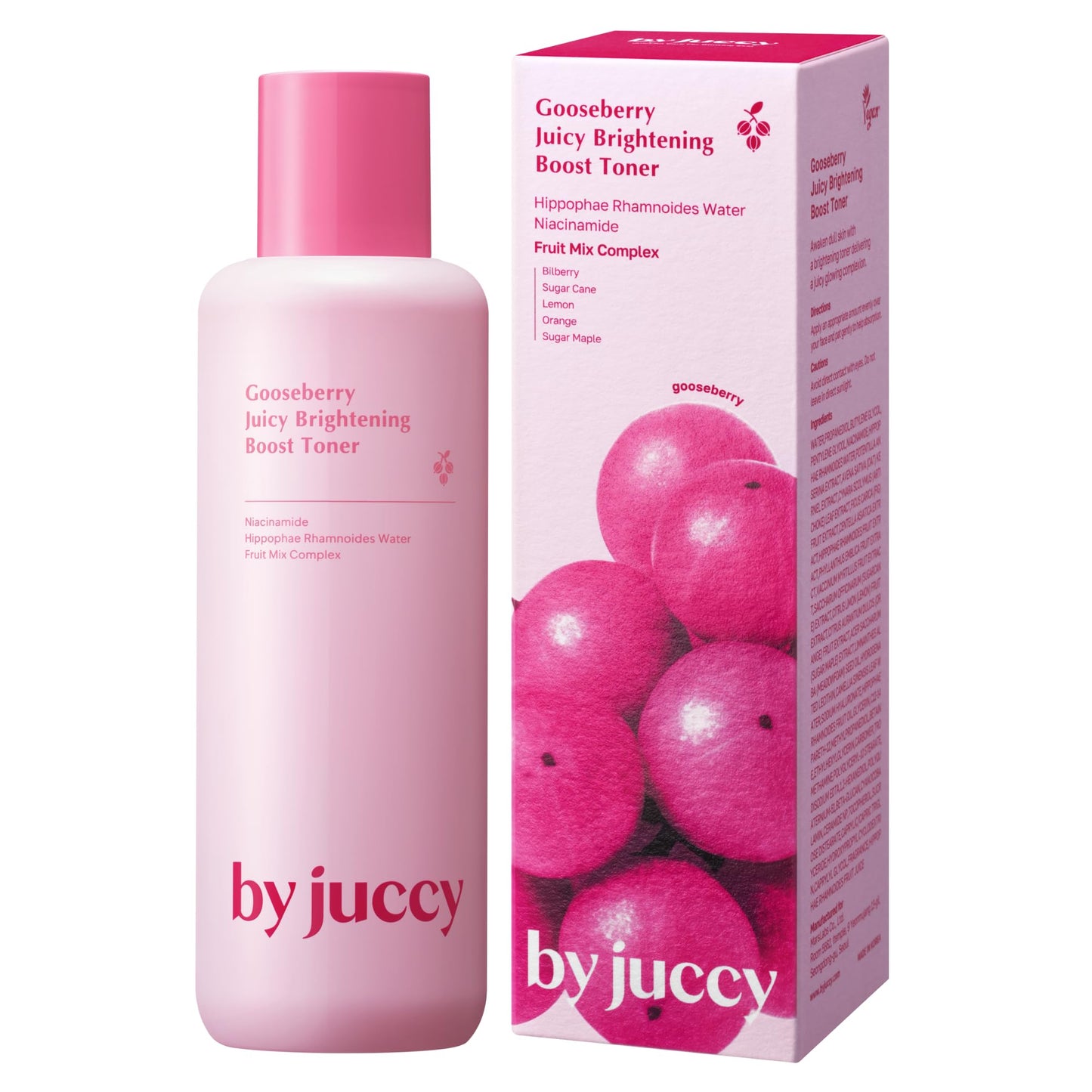 By Juccy Gooseberry Juicy Brightening TonerㅣHydrates & Reduces Dullness in Skin with Vitamin BerryㅣIndian Gooseberry, Niacinamide, Centella AsiaticaㅣBy Juicyㅣ5.07 fl. oz(150ml)