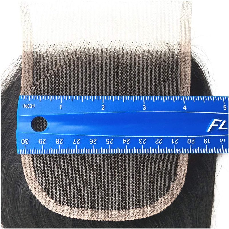 Virgin Human Hair Lace Closure - Swiss Skinlike Transparent HD Lace | Pre-Plucked Natural Hairline, Natural Black, 4x4 Size