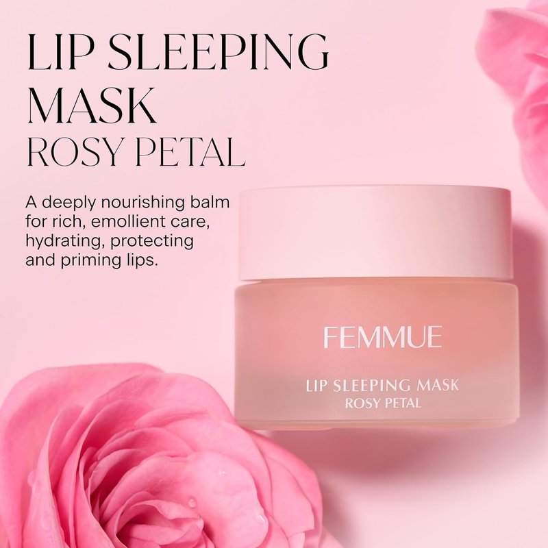 FEMMUE Lip Sleeping Mask - Hydrating Overnight Balm for Soft, Smooth Lips | Rosy Petal, Vitamin E Infused