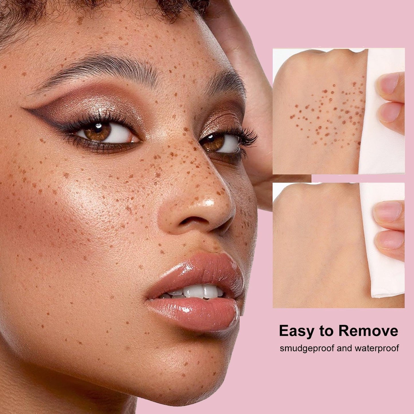 Hyesamyo Freckle Stamp Waterproof Sweatproof Long-Lasting Natural 4 Styles Freckle Makeup Tool (02# Medium)